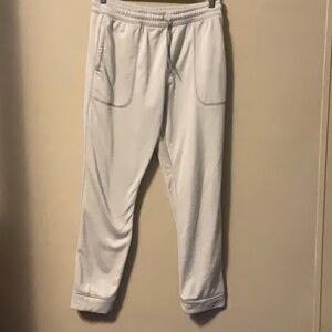 Xersion White Sweatpants with Elastic Waistband and Cuffed Ankles